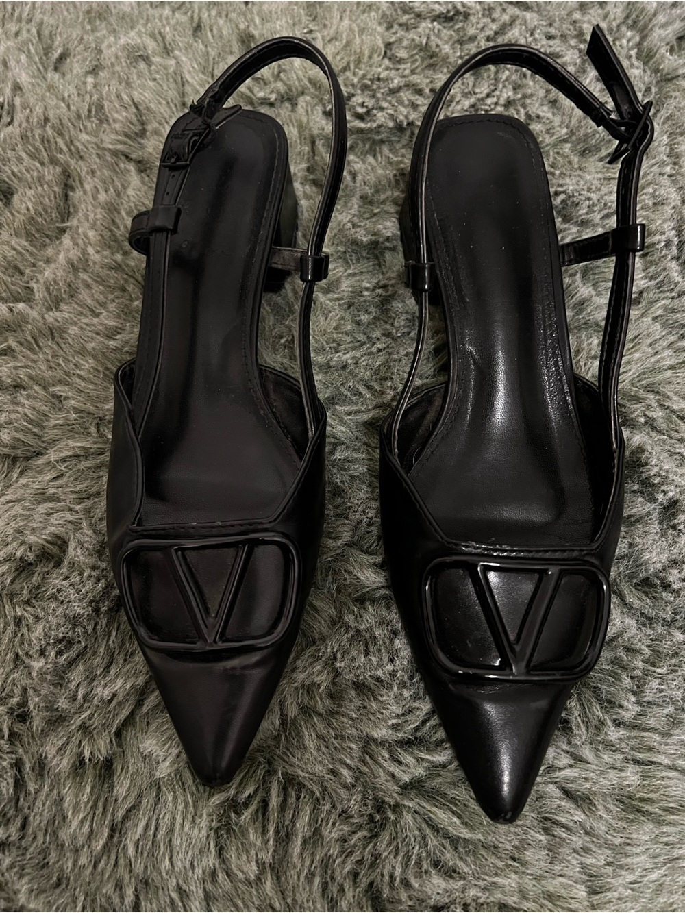 V Pointed Block Heels 7.5